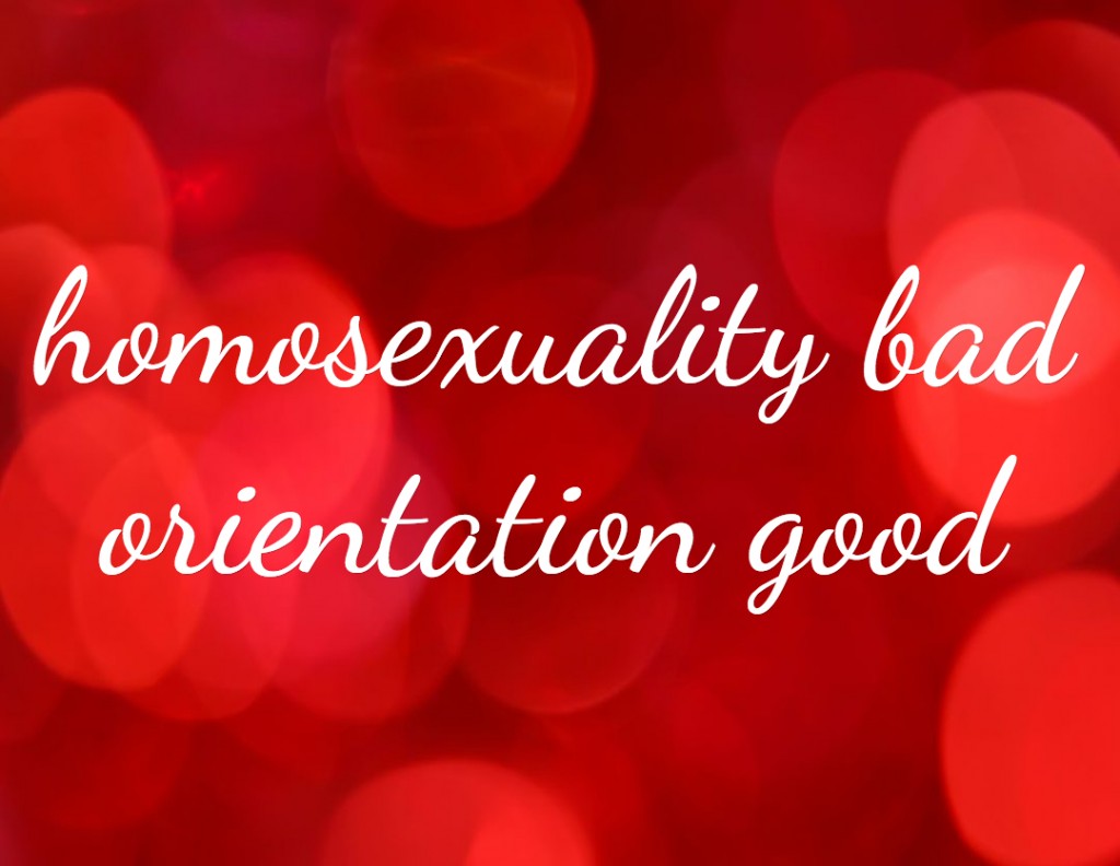 homosexuality bad orientation is good, what we are actually talking about